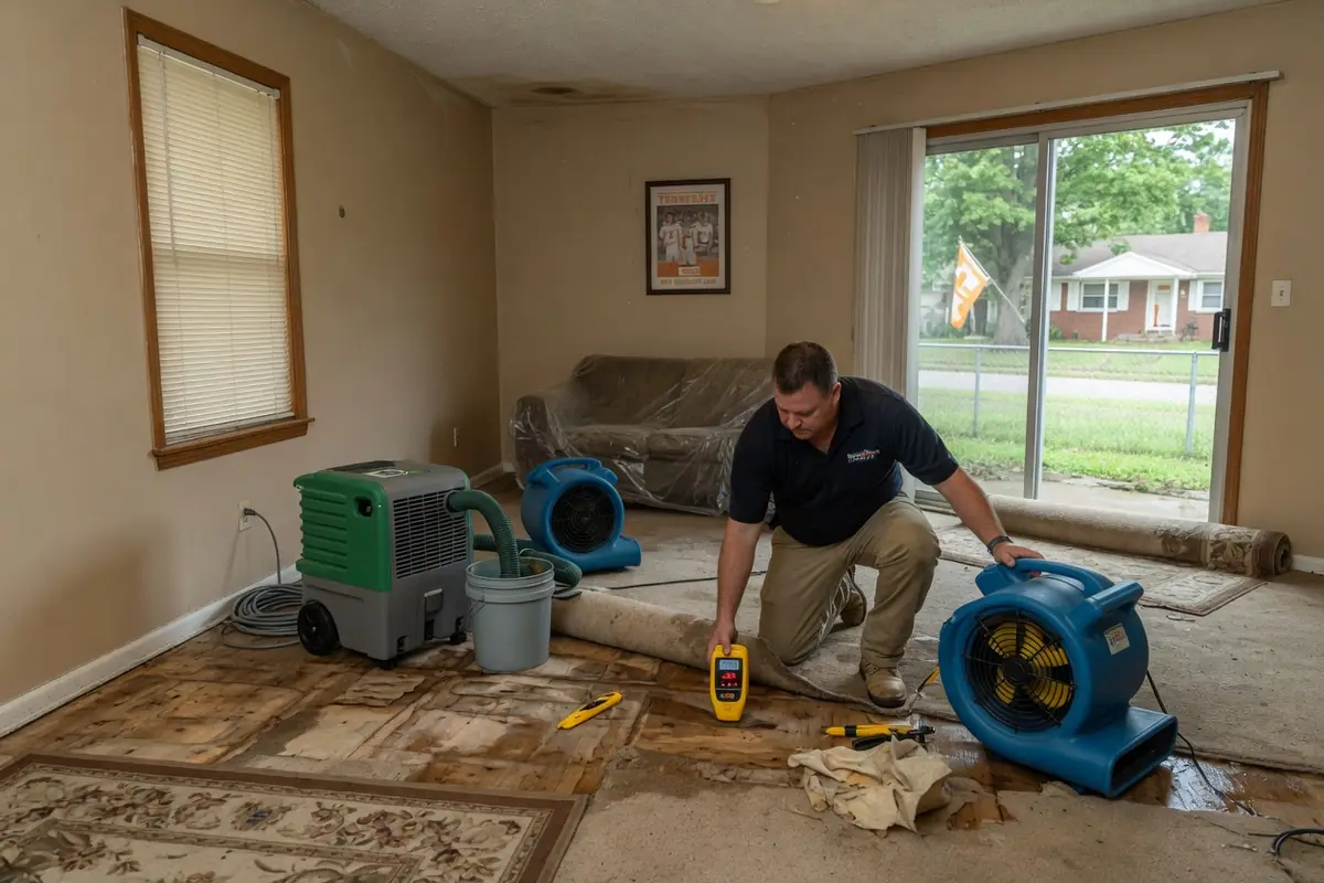 Water Damage Restoration Knoxville TN, LLC crew at work